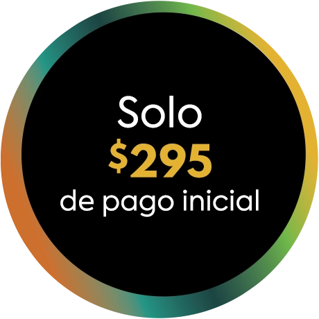 solo $295 de pago inicial